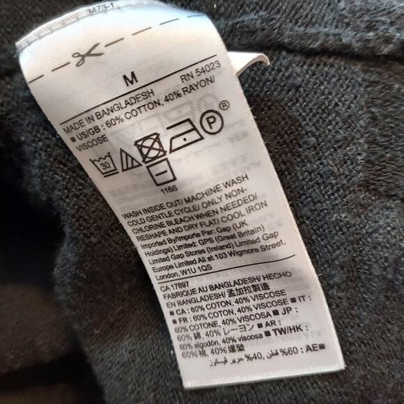 Gap Black Knit Cotton Blend Open Ribbed Front Long Sleeve Cardigan Sweater - Picture 7 of 9